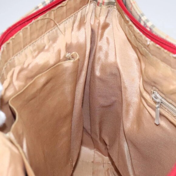 BURBERRY Nova Check Tote Bag Canvas Beige Gold Auth - Picture 11 of 16